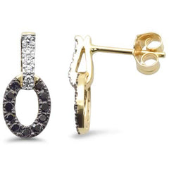 SPECIAL! .35ct G SI 14K Yellow Gold Black & White Diamond Drop Earrings