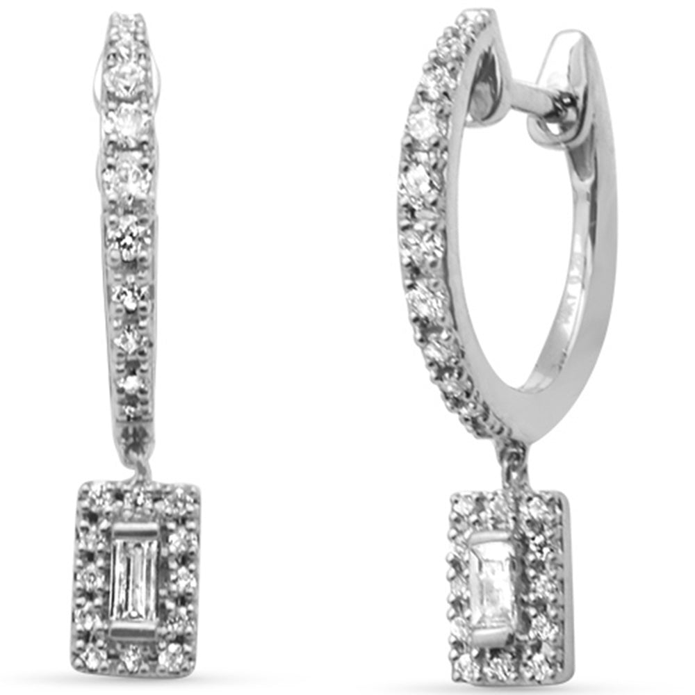 SPECIAL!.28ct G SI 14K White Gold Diamond Dangling Earrings