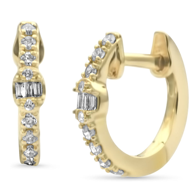 SPECIAL! .17ct G SI 14K Yellow Gold Diamond Petite Hoop Earrings