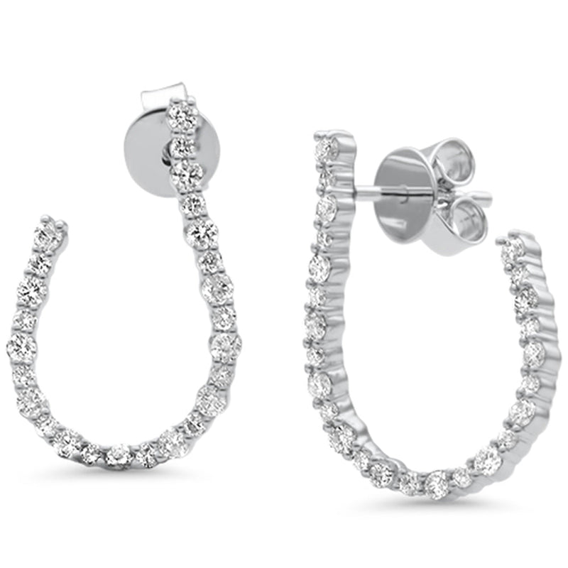 SPECIAL!.78ct G SI 14K White Gold Diamond J Style Earrings