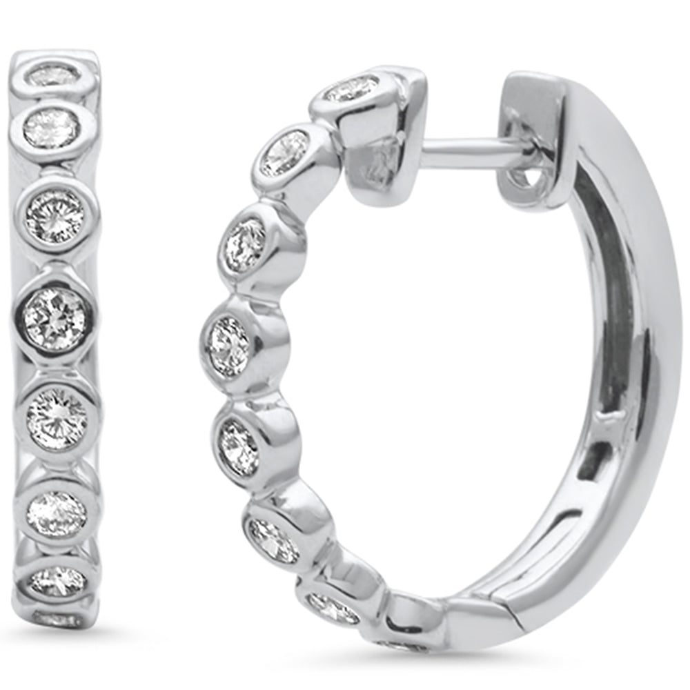SPECIAL!.47ct G SI 14K White Gold Diamond Hoop Earrings