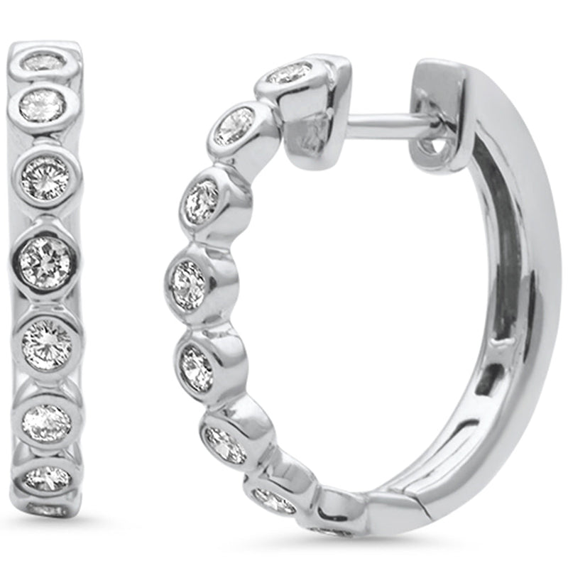SPECIAL!.47ct G SI 14K White Gold Diamond Hoop Earrings