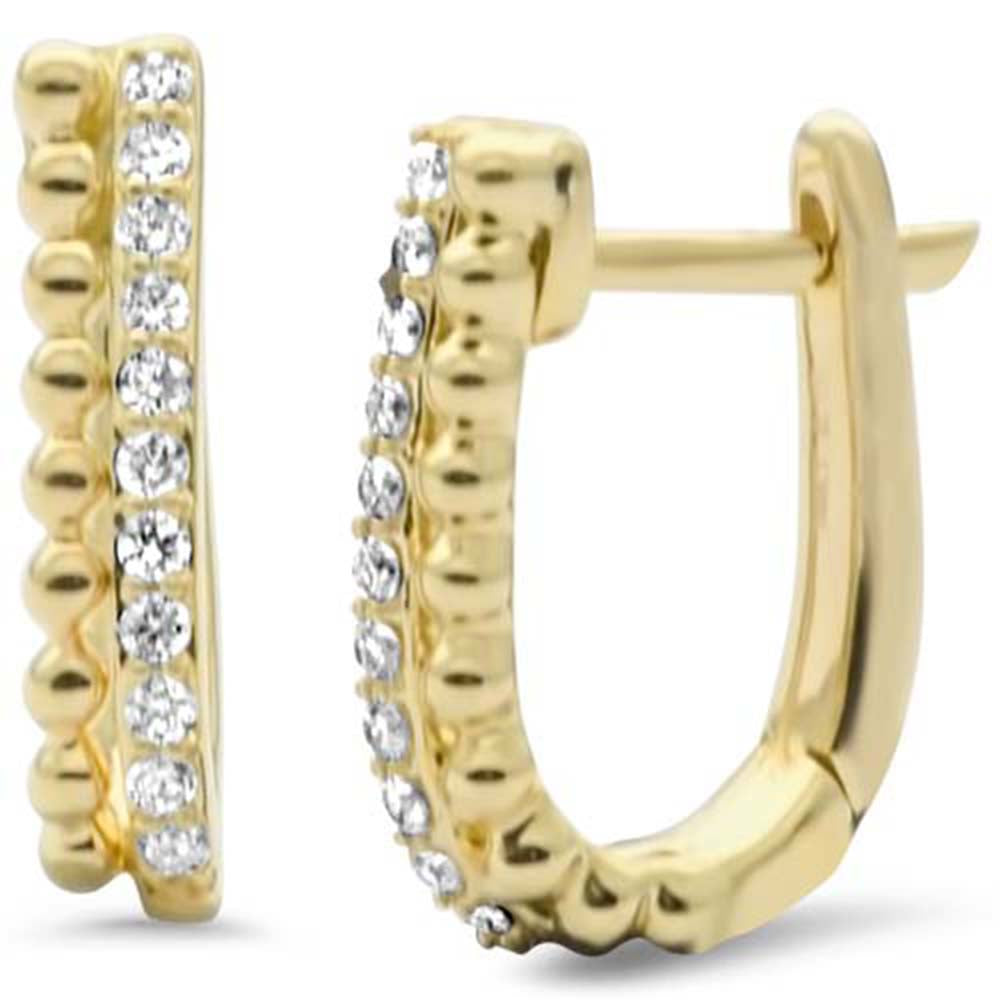 SPECIAL! .17ct G SI 14K Yellow Gold Diamond Beaded Hoop Earrings
