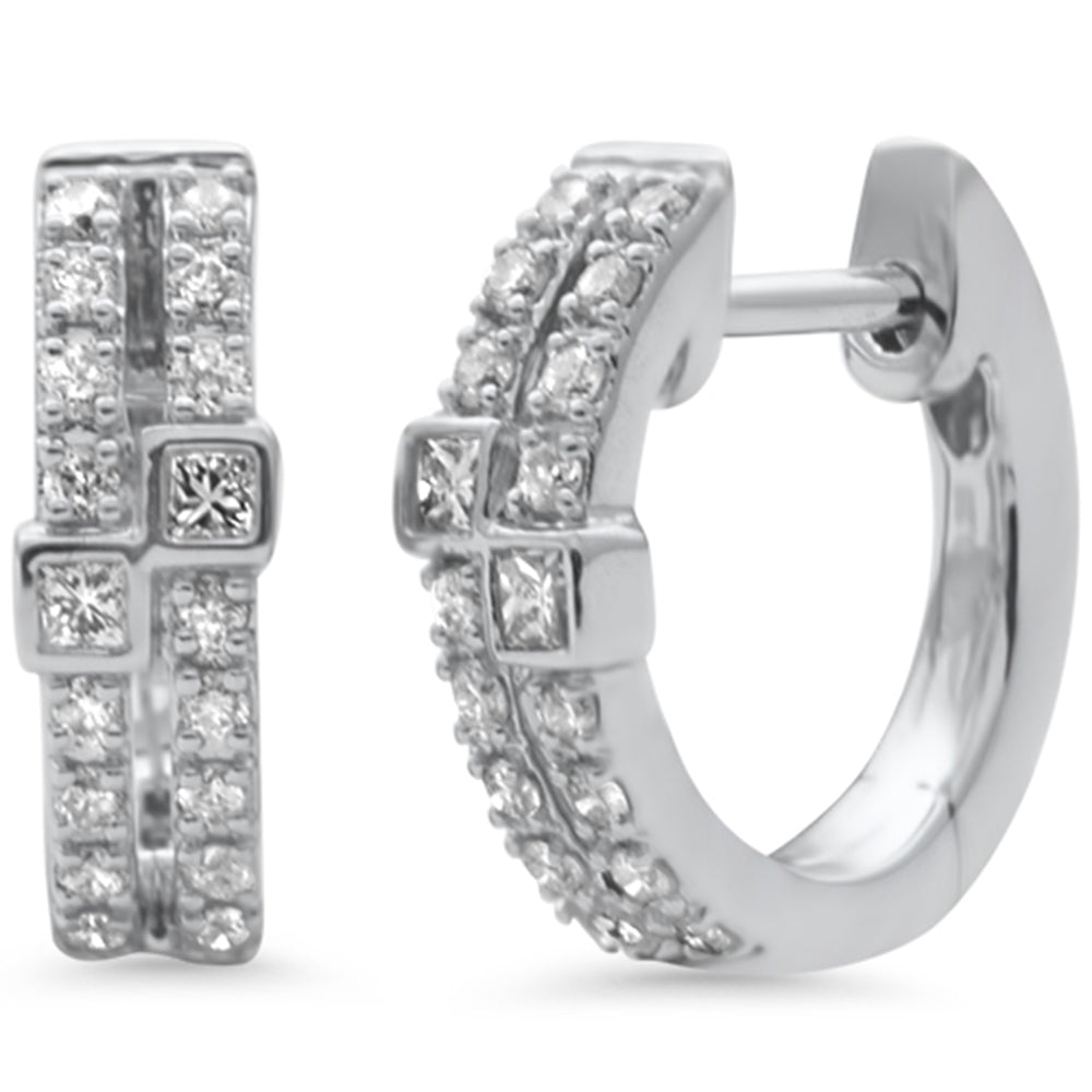 SPECIAL!.26ct G SI 14K White Gold Diamond Petite Hoop Earrings