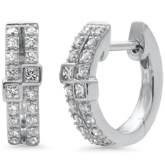 SPECIAL!.26ct G SI 14K White Gold Diamond Petite Hoop Earrings