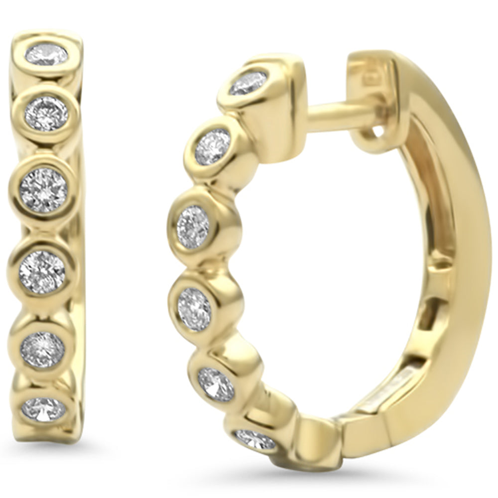 SPECIAL!.26ct G SI 14K Yellow Gold Diamond Petite Hoop Earrings