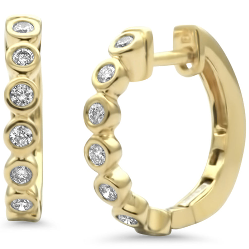 SPECIAL!.26ct G SI 14K Yellow Gold Diamond Petite Hoop Earrings