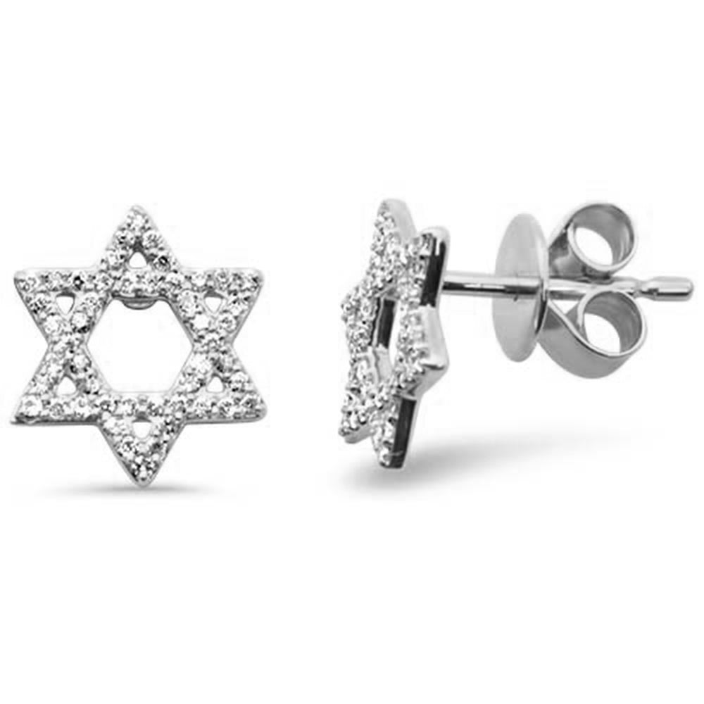 SPECIAL! .24ct G SI 14K White Gold Diamond Star of David Earrings