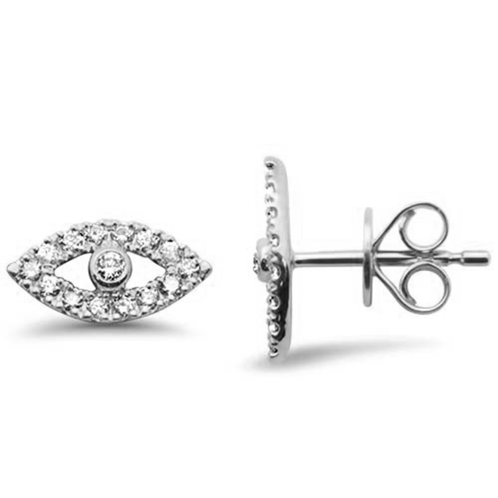 SPECIAL! .29ct G SI 14K White Gold Diamond Evil Eye Earrings