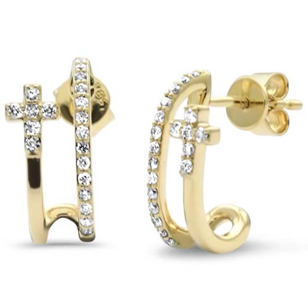 SPECIAL! .25ct G SI 14K Yellow Gold Diamond Double Shank J Hoop Earrings
