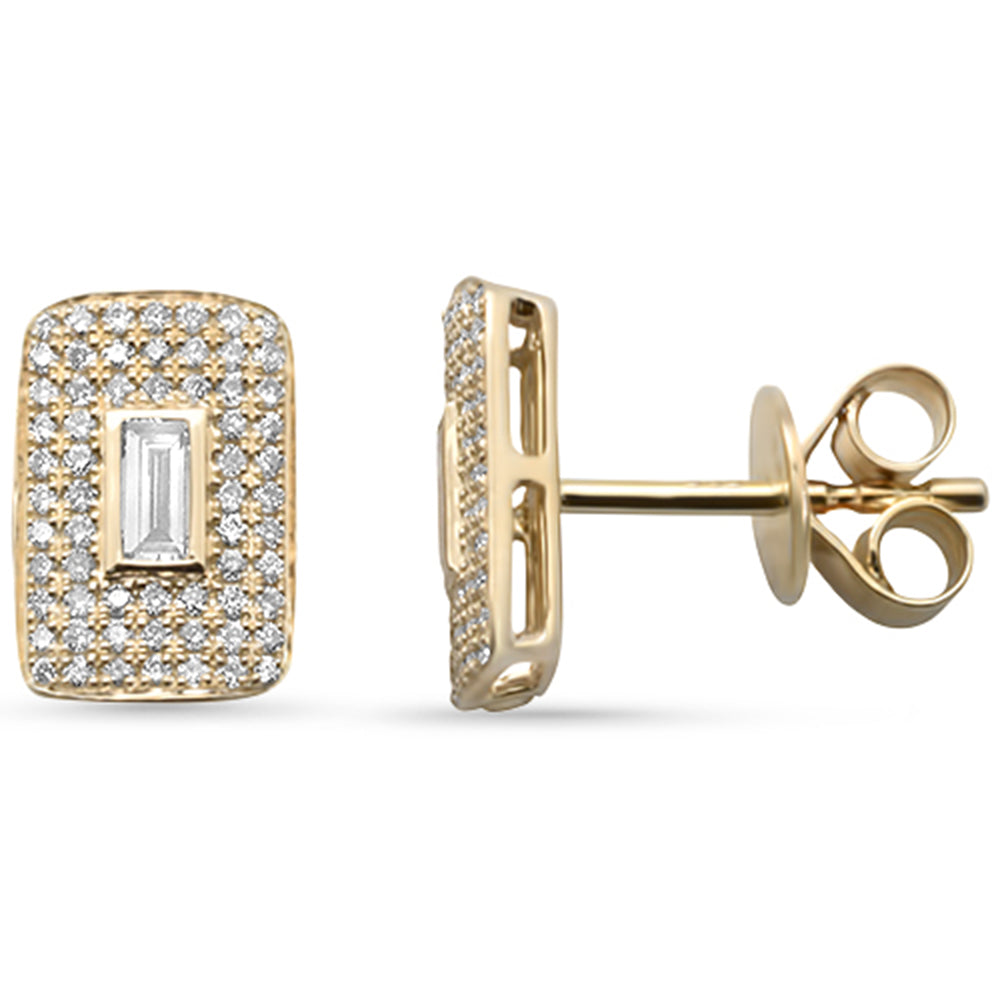 SPECIAL! .38ct G SI 14K Yellow Gold Diamond Round & Baguette Earrings