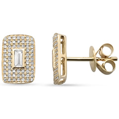SPECIAL! .38ct G SI 14K Yellow Gold Diamond Round & Baguette Earrings