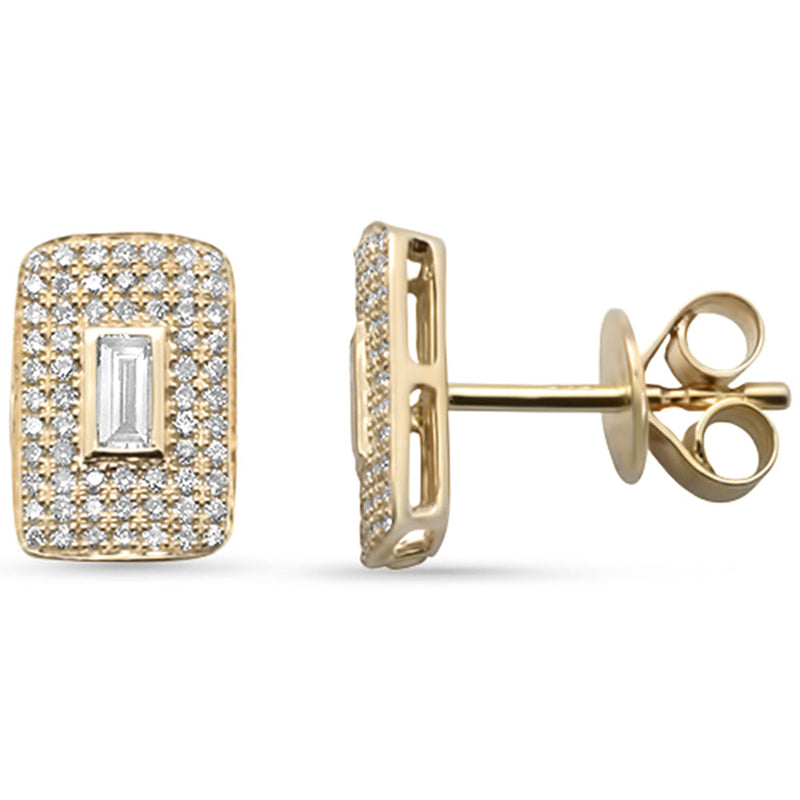 SPECIAL! .38ct G SI 14K Yellow Gold Diamond Round & Baguette Earrings