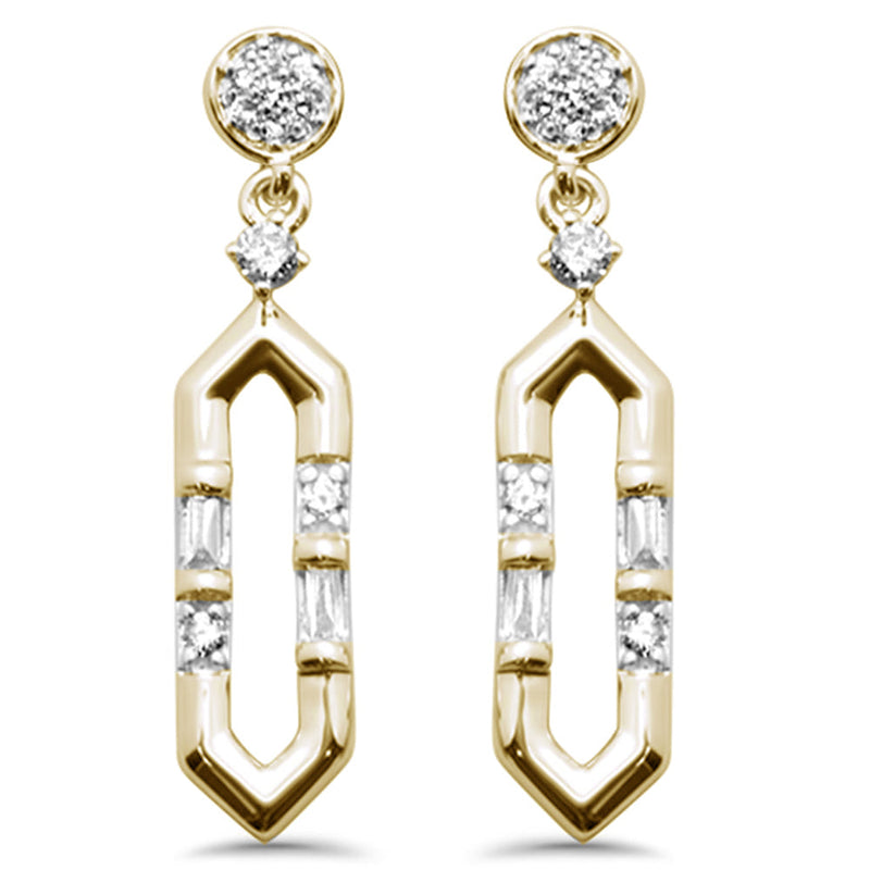 .15ct G SI 14K Yellow Gold Diamond Drop Earrings