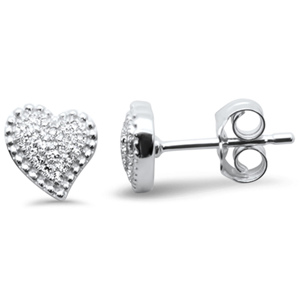 .08ct G SI 14K White Gold Diamond Heart Shape Earrings