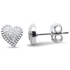 .08ct G SI 14K White Gold Diamond Heart Shape Earrings