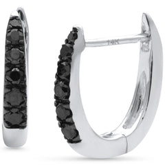 SPECIAL! .26ct G SI 14K White Gold Black Diamond Hoop Earrings