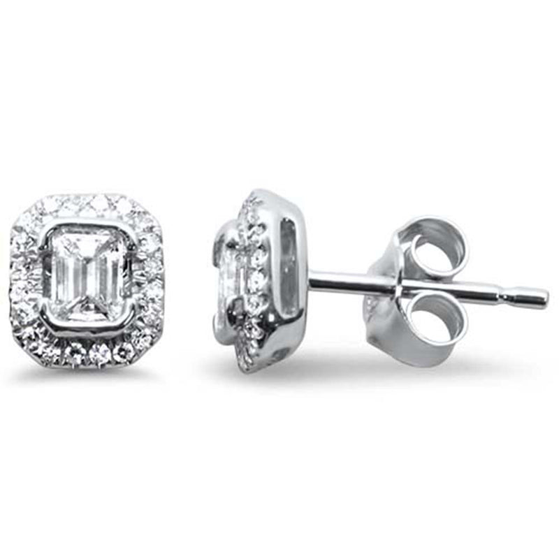 SPECIAL! .48ct G SI 14K White Gold Diamond & Emerald Earrings