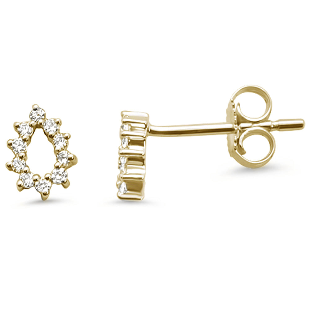 .14ct 14kt Yellow Gold Tear Drop Pear Shape Diamond Stud Earrings