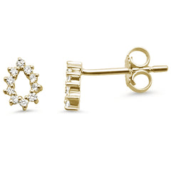 .14ct 14kt Yellow Gold Tear Drop Pear Shape Diamond Stud Earrings