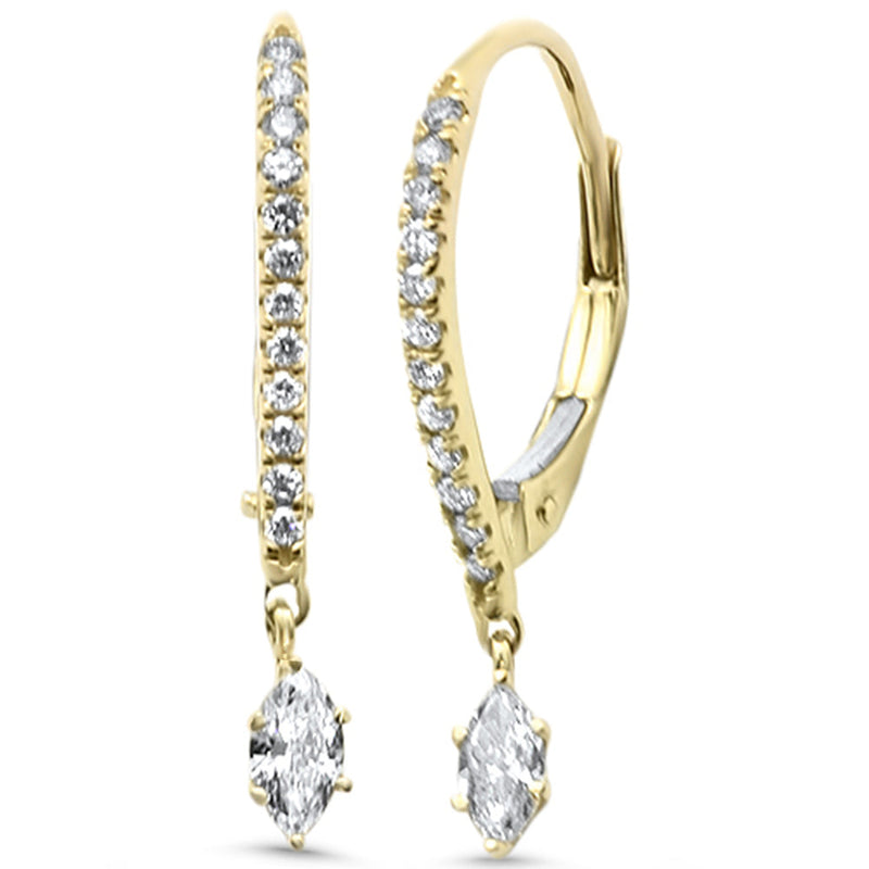 SPECIAL! .38ct G SI 14K Yellow Gold Diamond Hoop Dangling Earrings