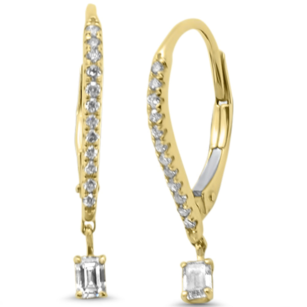 SPECIAL! .38ct G SI 14K Yellow Gold Diamond Hoop Dangling Earrings