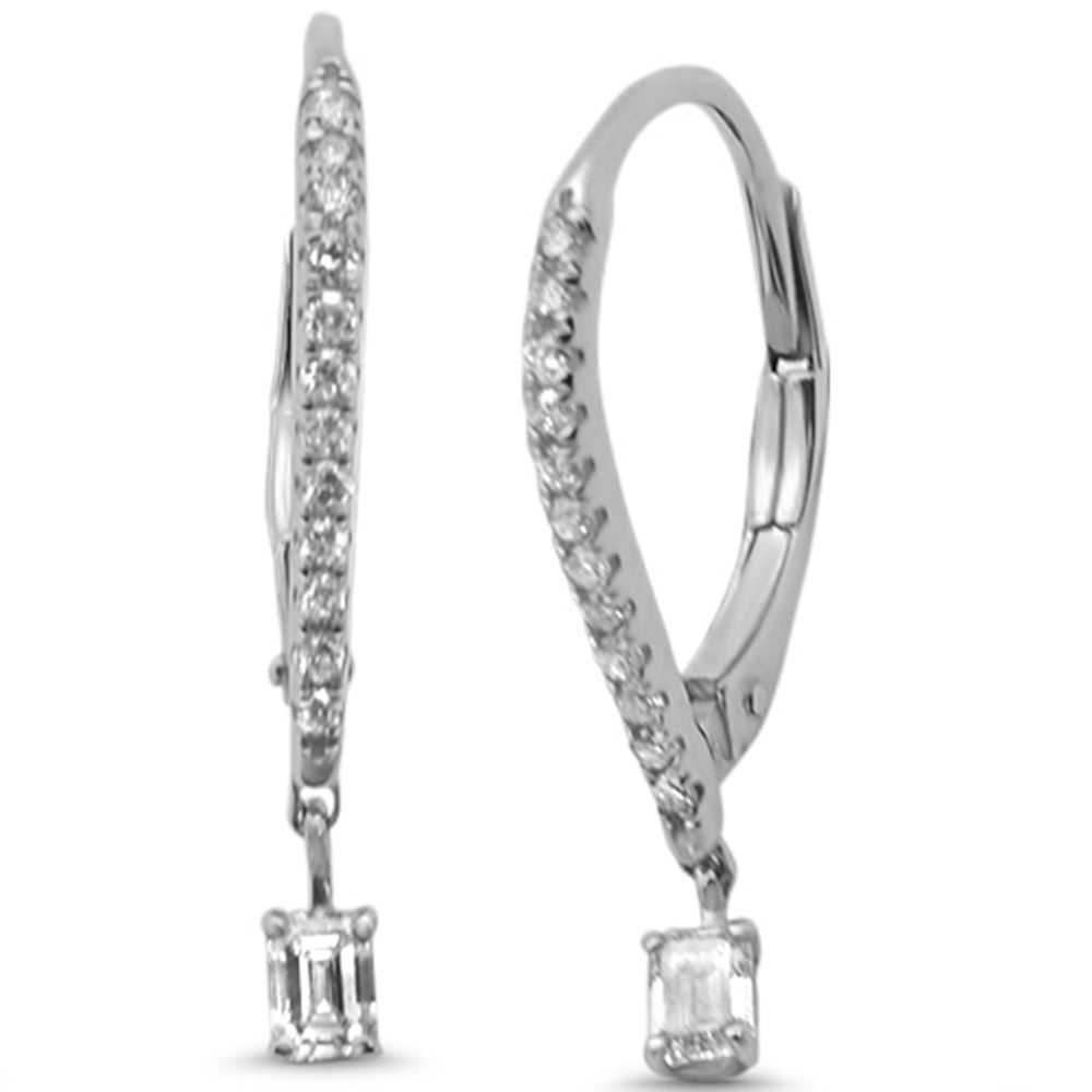 SPECIAL! .38ct G SI 14K White Gold Diamond Hoop Dangling Earrings