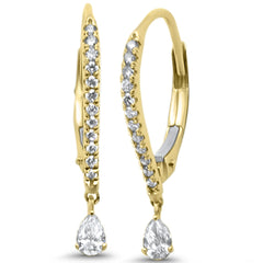 SPECIAL! .39ct G SI 14K Yellow Gold Diamond Hoop Dangling Earrings