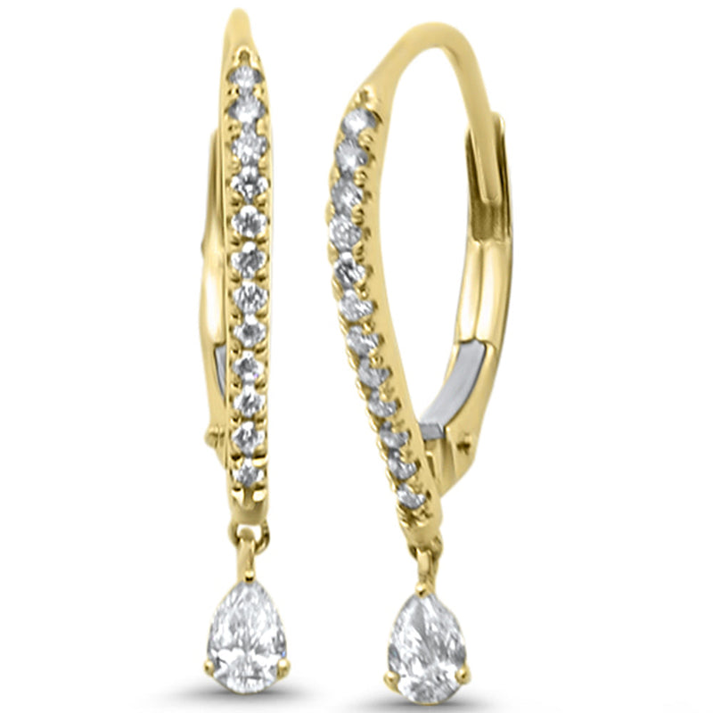 SPECIAL! .39ct G SI 14K Yellow Gold Diamond Hoop Dangling Earrings