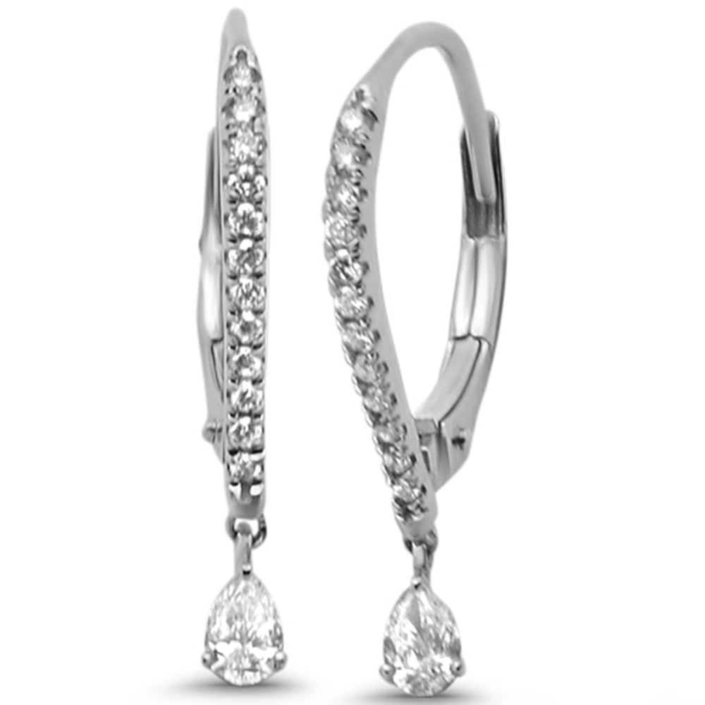 SPECIAL! .39ct G SI 14K White Gold Diamond Hoop Dangling Earrings