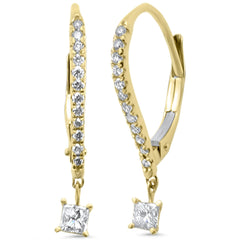 SPECIAL! .38ct G SI 14K Yellow Gold Diamond Hoop Dangling Earrings
