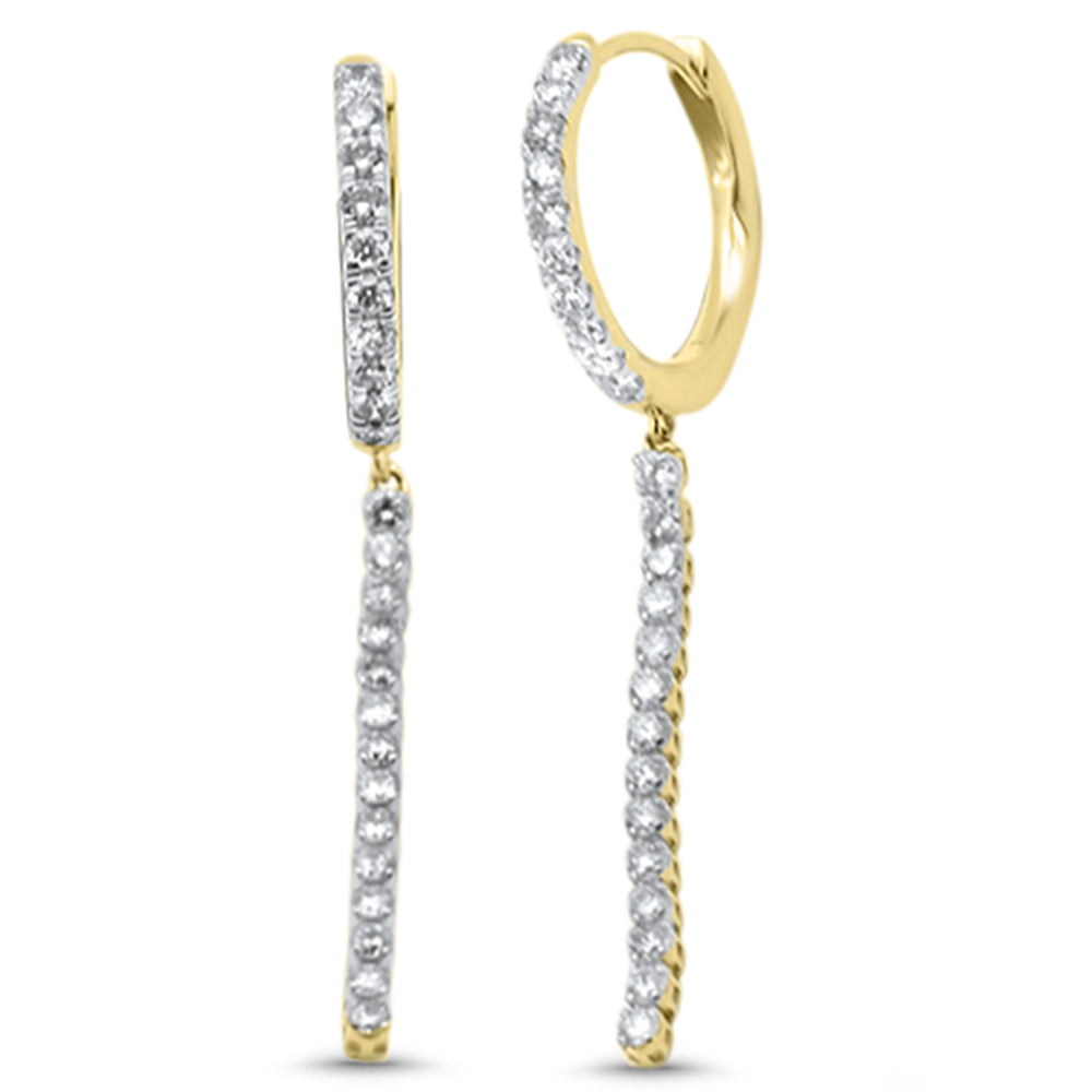 SPECIAL! .75ct G SI 14K Yellow Gold Diamond Hoop Dangling Earrings