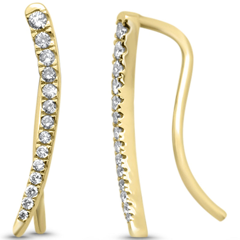 SPECIAL!.40ct G SI 14K Yellow Gold Diamond Fish Hook Drop Earrings