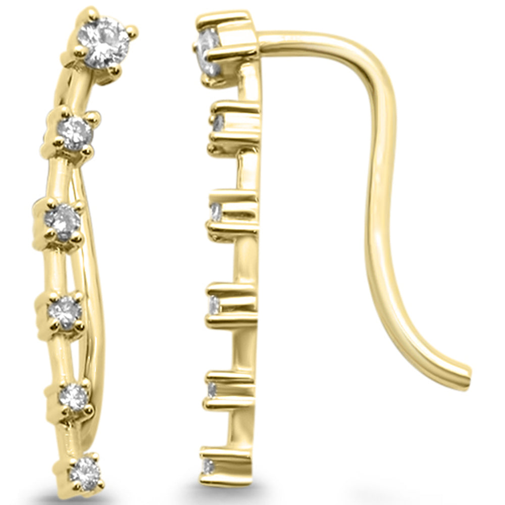 SPECIAL! .28ct G SI 14K Yellow Gold Diamond Fish Hook Drop Earrings