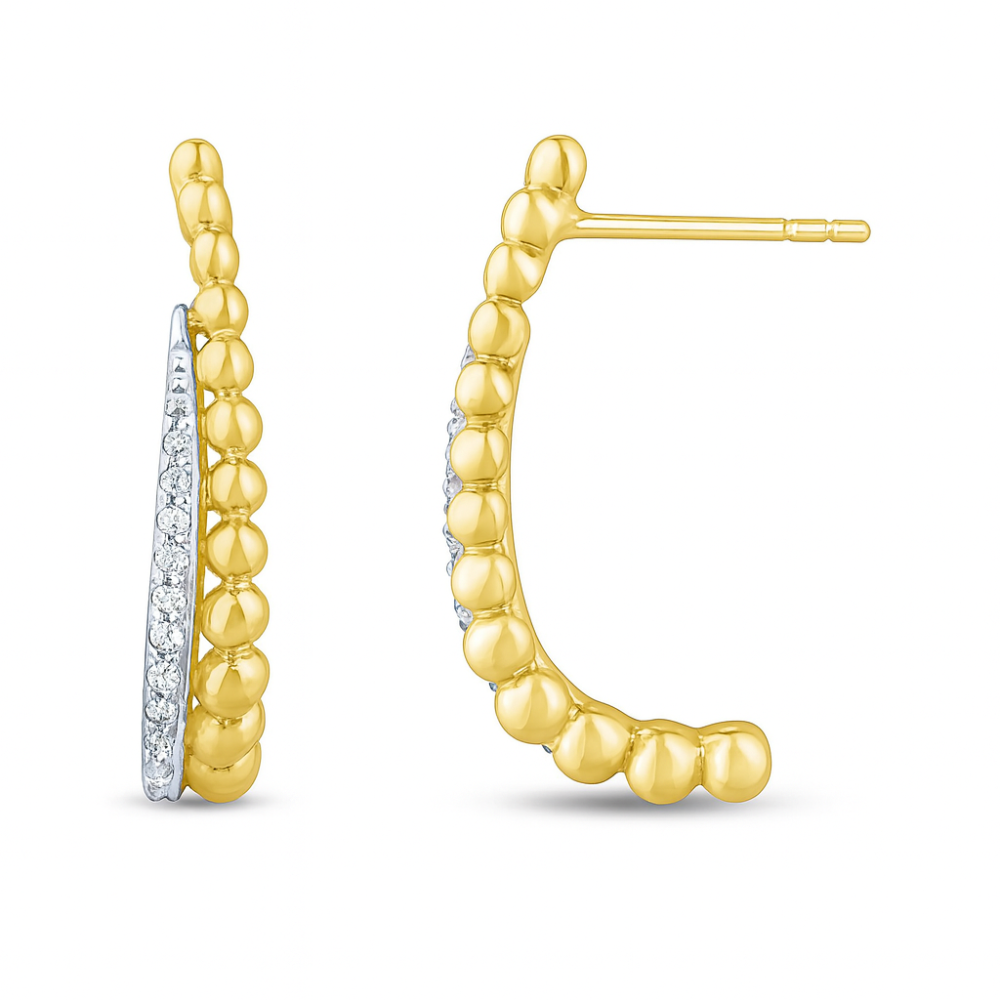 SPECIAL! .13ct G SI 14K Yellow Gold Diamond Beaded Earrings