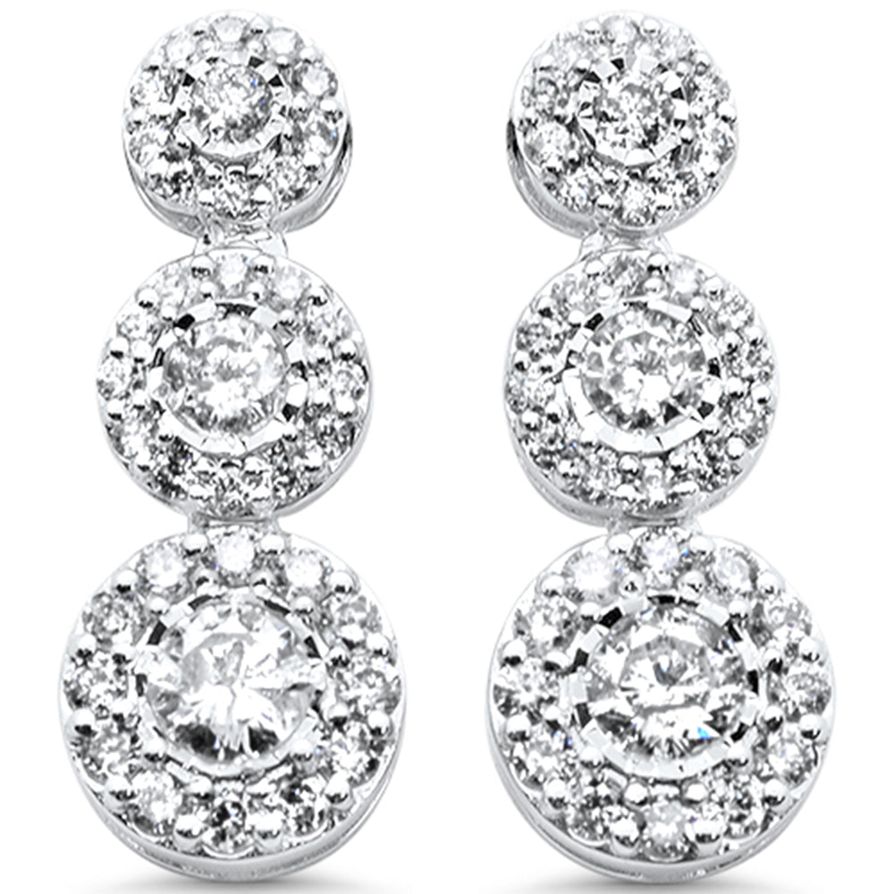 SPECIAL! 1.05ct G SI 14K White Gold Diamond Drop Earrings