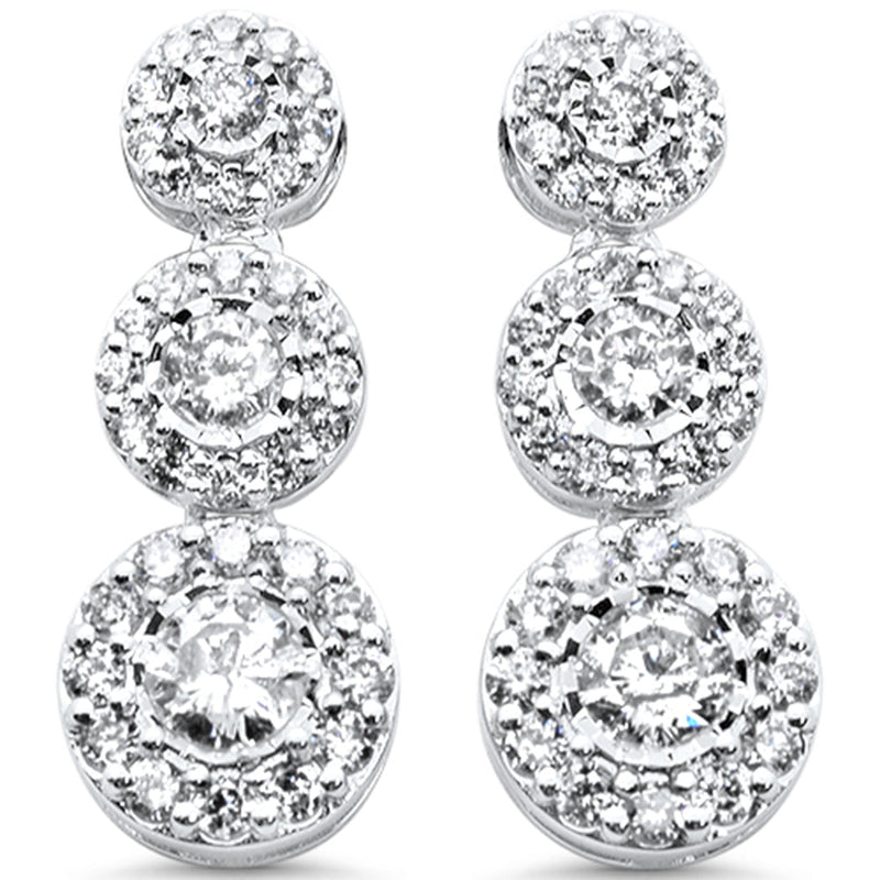 SPECIAL! 1.05ct G SI 14K White Gold Diamond Drop Earrings