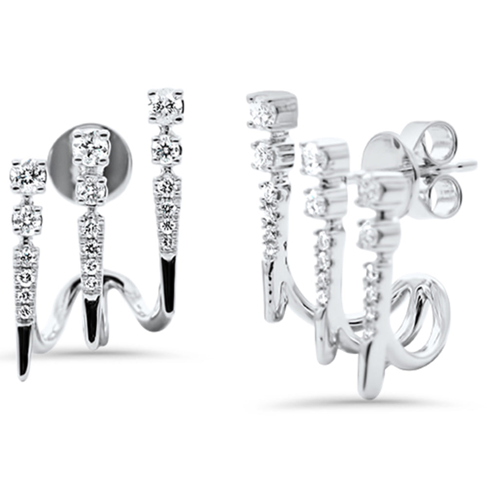SPECIAL! .49ct G SI 14K White Gold Diamond Triple Hoop Earrings