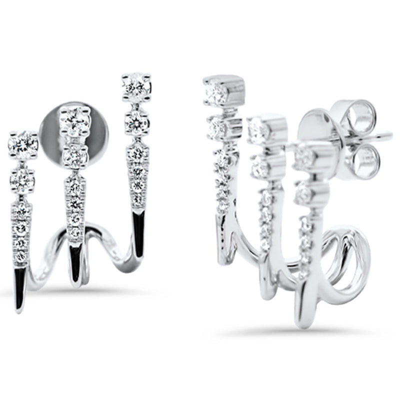 SPECIAL! .49ct G SI 14K White Gold Diamond Triple Hoop Earrings
