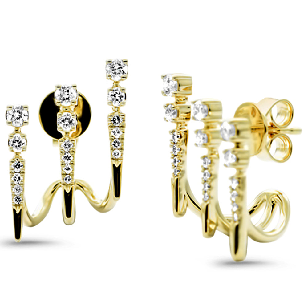 SPECIAL! .49ct G SI 14K Yellow Gold Diamond 3 Layers Earrings