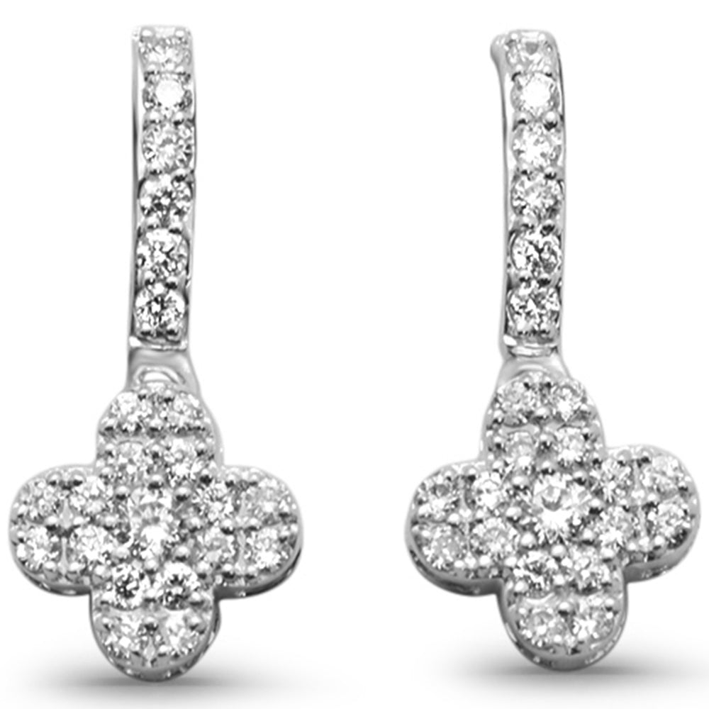 SPECIAL! .22ct G SI 14K White Gold Diamond Flower Drop Earrings