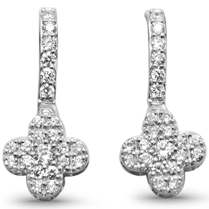 SPECIAL! .22ct G SI 14K White Gold Diamond Flower Drop Earrings