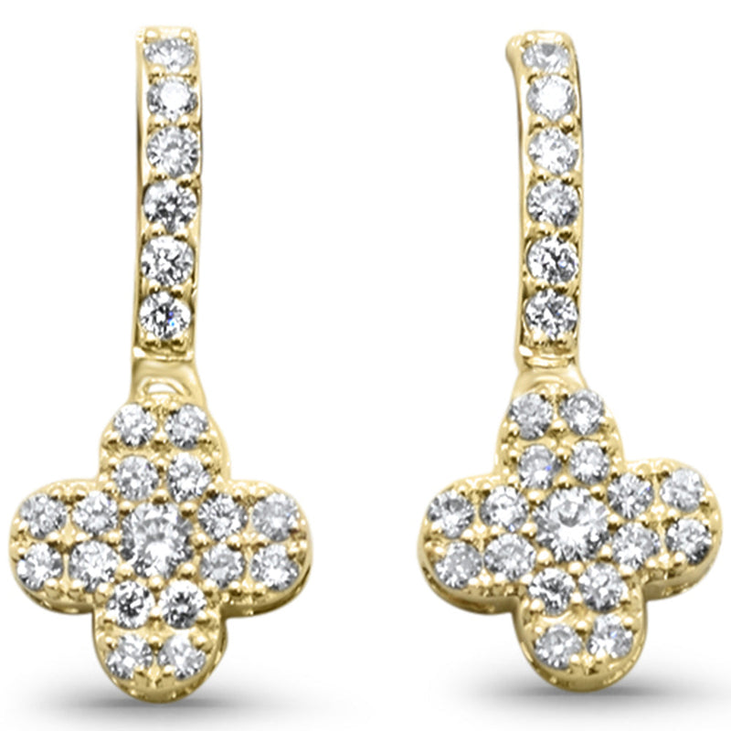 SPECIAL! .23ct G SI 14K Yellow Gold Diamond Flower Drop Earrings