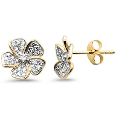 SPECIAL!.37ct G SI 14K Yellow Gold Diamond Flower Earrings