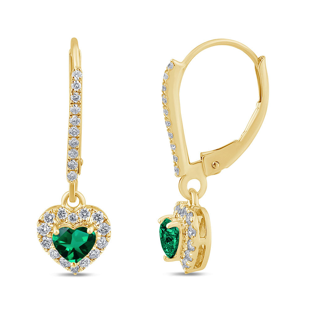 SPECIAL! .74ct G SI 14K Yellow Gold Diamond Heart Shape Dangling Earrings
