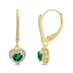 SPECIAL! .74ct G SI 14K Yellow Gold Diamond Heart Shape Dangling Earrings