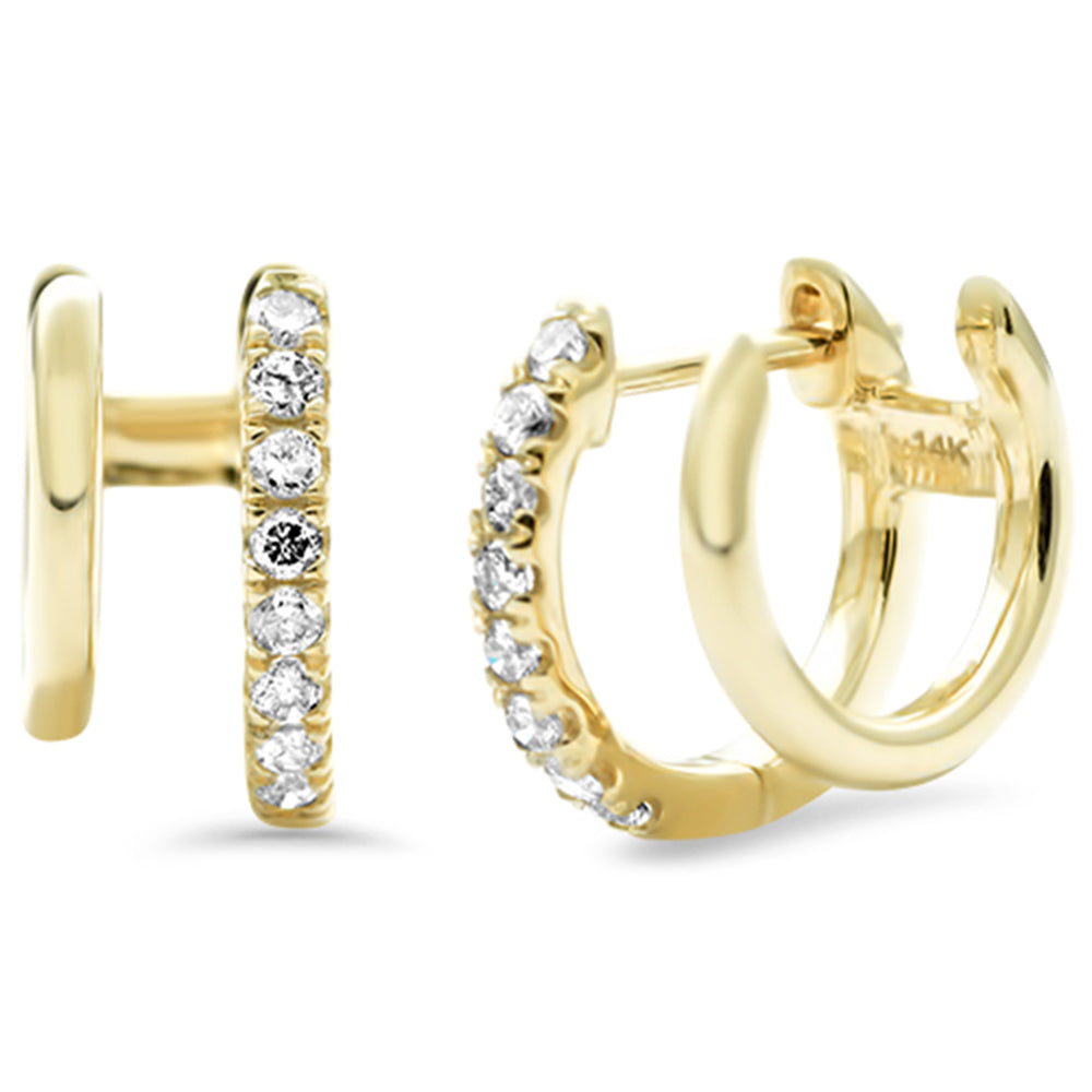 SPECIAL!.20ct G SI 14K Yellow Gold Diamond Double Hoop Earrings