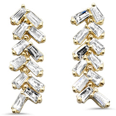 SPECIAL! .34ct G SI 14K Yellow Gold Diamond Baguette Stone Drop Dangle Earrings