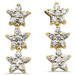 SPECIAL! .40ct G SI 14K Yellow Gold Diamond Star Drop Earrings