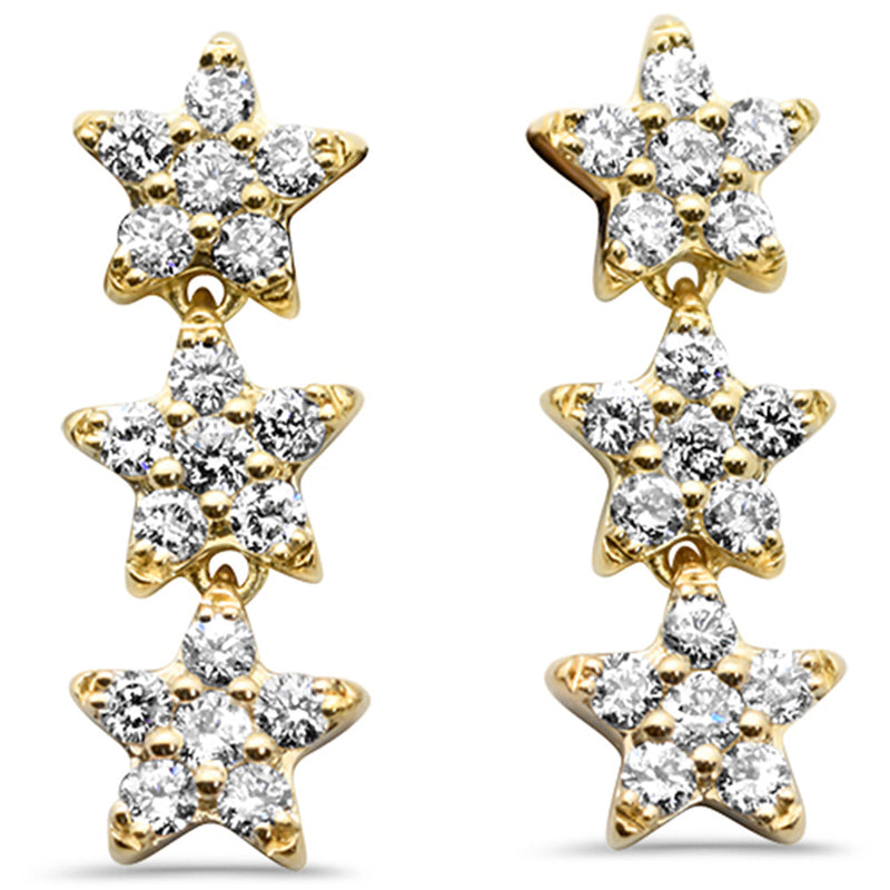 SPECIAL! .40ct G SI 14K Yellow Gold Diamond Star Drop Earrings